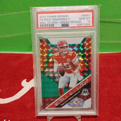 2020 Mosaic Patrick Mahomes Will To Win Green Mosaic P GEM MT PSA 10
