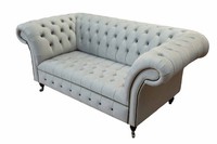 Chesterfield Couch Polster MöBel Zweisitzer Grau Couchen Sofas
