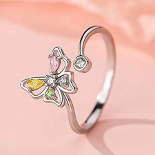 Ring Silberring mit 925 Stempel Geschenk Silber Weihnachtsgeschenk Schmetterling