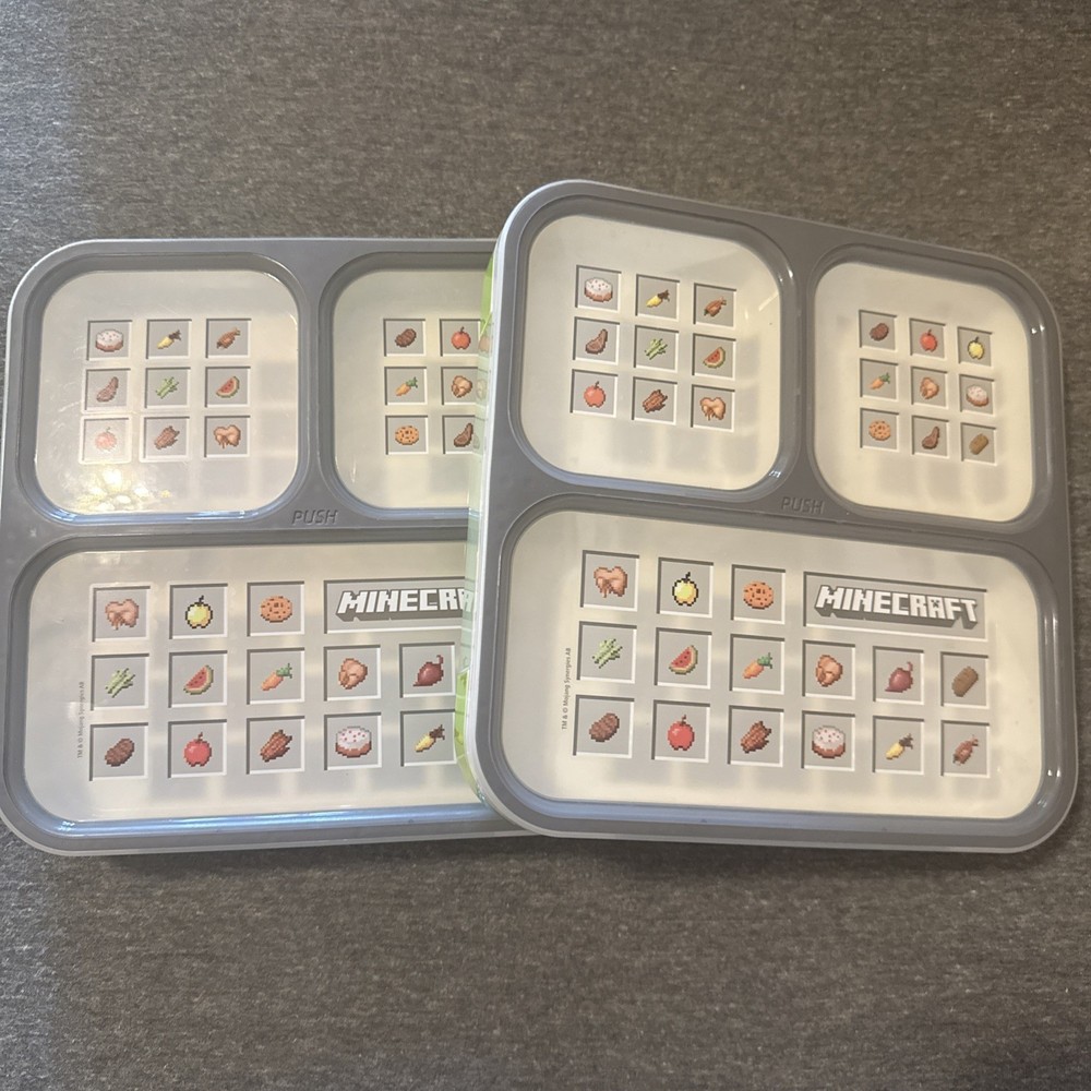 Minecraft Zak Plastic Bento Lunch Box 8.25 x 8.25 Inches for School