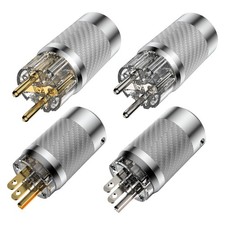 Rhodium Plated / Gold Plated US/EU Power Plug  IEC Adapter for HIFI Power Cable