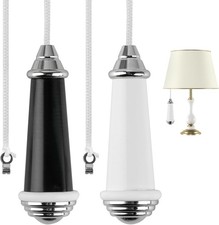 2 Pcs Ceramic Bathroom Light Pull Cord Handle with 100CM Nylon Pulls St