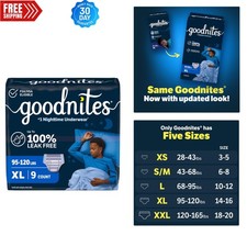 Boys' Extra Large Nighttime Underwear: 9 Pack Leak Protection, Hypoallergenic