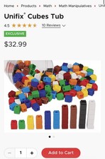 Hundreds of UNIFIX Cubes by Lakeshore Homeschooling & Classrooms Counting, Math