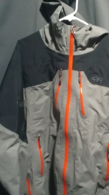 Outdoor Research GORE-TEX Ski Jacket Colorblock Gray Black Orange Unisex L/8