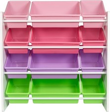 Kids Toy Storage Organizer With Bins, Pastel