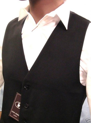 Mens Black Quality Formal Waistcoat Special Occasion XL(44" Chest) - Picture 2 of 4
