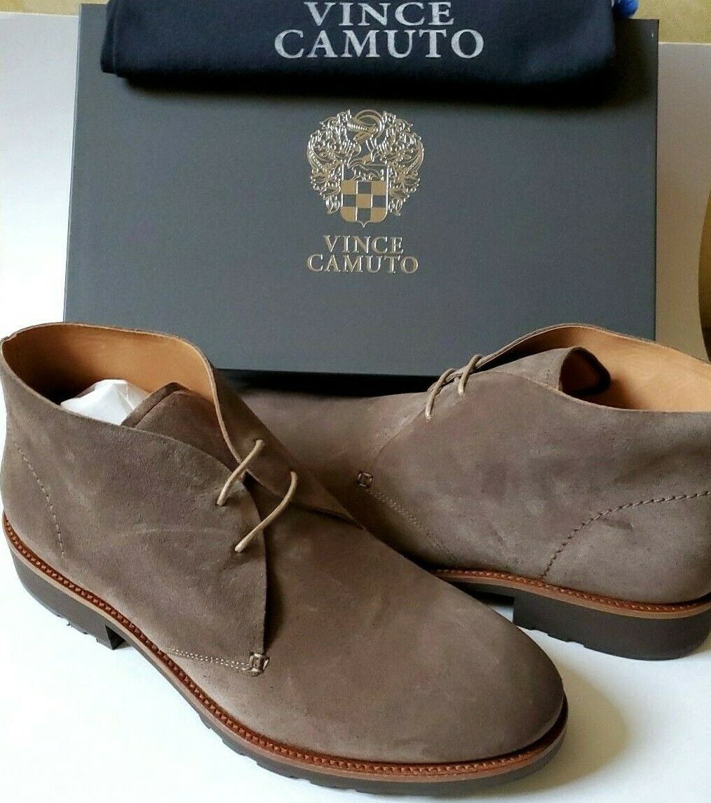 Vince Camuto Men 12 M Taupe/Stone Brown Ardo Suede Chukka 