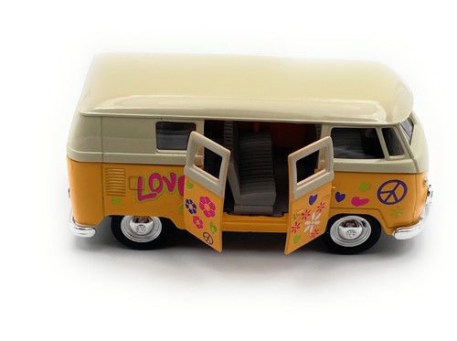 Modellauto VW T1 Love Bus 1:34-39 gelb Miniatur Fahrzeug - Bild 4 von 4