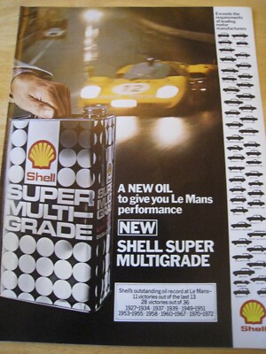 SHELL SUPER MULTIGRADE ÖL LE MANS PERFOR POSTER WERBUNG RAHMENFERTIG A4 Datei X