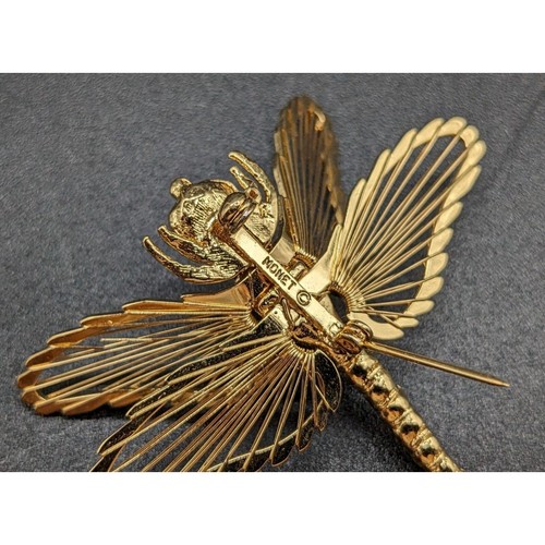 Monet Libelle und Schmetterling Vintage Goldton guter Zustand - Bild 6 von 9