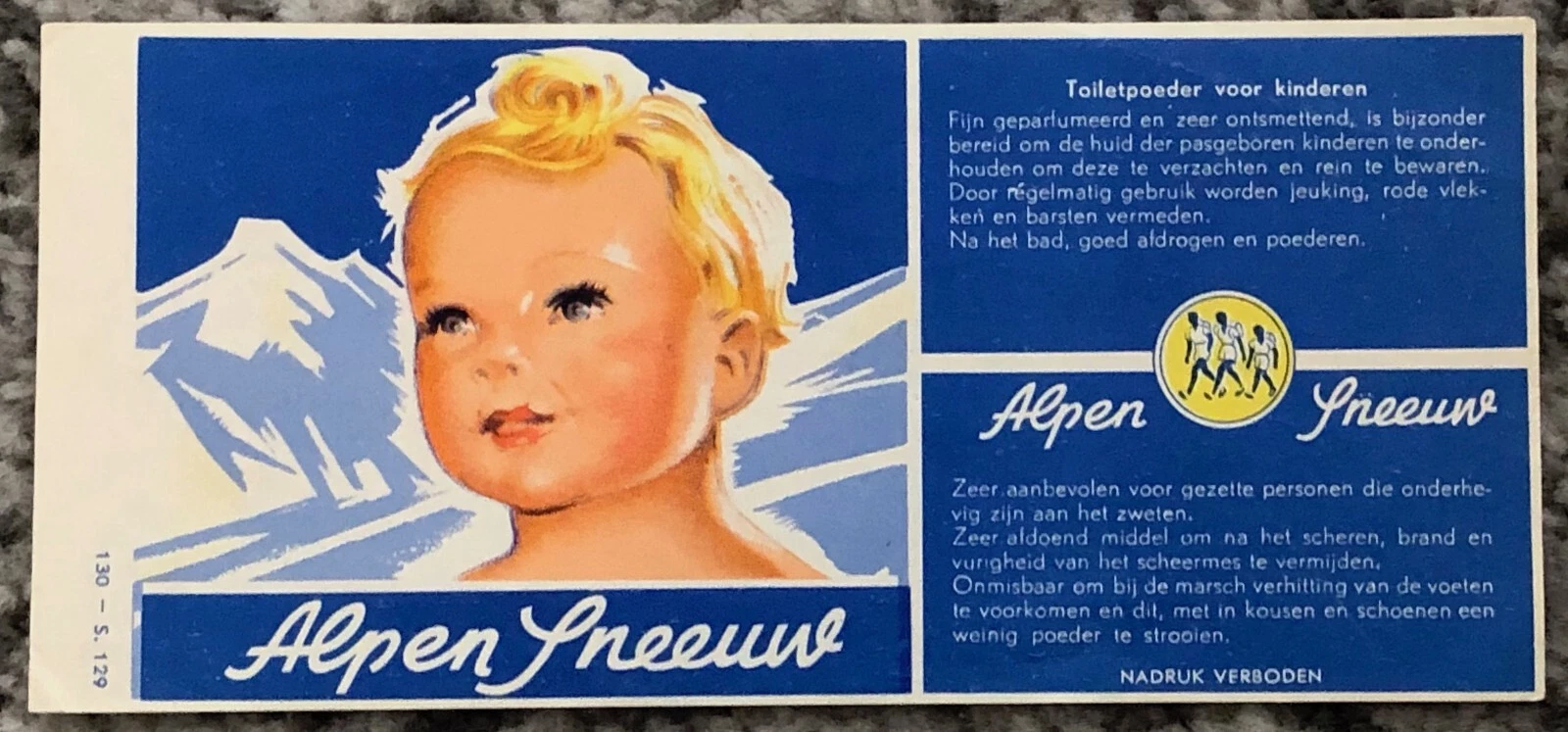 Original 1940's Alpen for Children Product Label - Vintage Baby Hygiene Ephemera