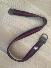 Abercrombie Belt Woven - Leather D-Ring Buckle - Navy Red - Boys Size L/XL