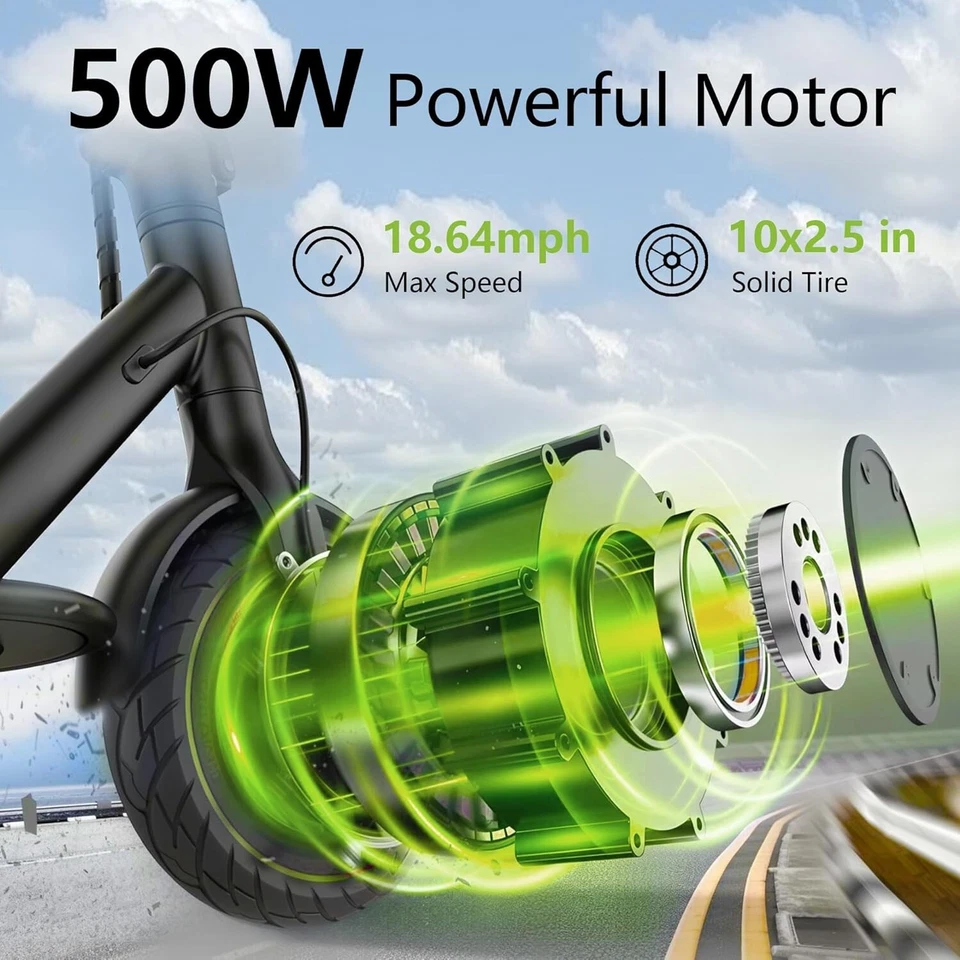 10''Hub Motor With Solid Tire 500w Drive Power Wheels Kit Tubeless - Image 2 of 4