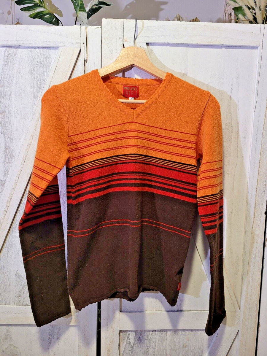 KENZO Jungle Retro Fall Autumn Sweater Size 16 Girls Striped - Main Image