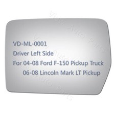 Outside Mirror Glass for 04-10 Ford F-150 Pickup Truck Driver Side LH+Adhesive