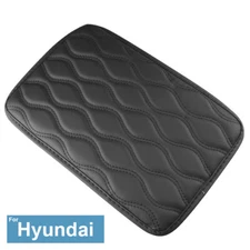 For Hyundai Car Center Console Lid Box Protector Armrest Cover PU Leather Black