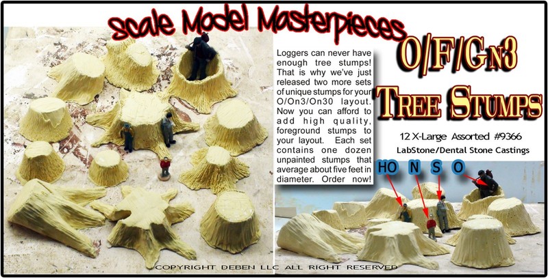 OLD TREE STUMPS X-LARGE Scale Model Masterpieces Yorke Craftsman 12pcs pab5332