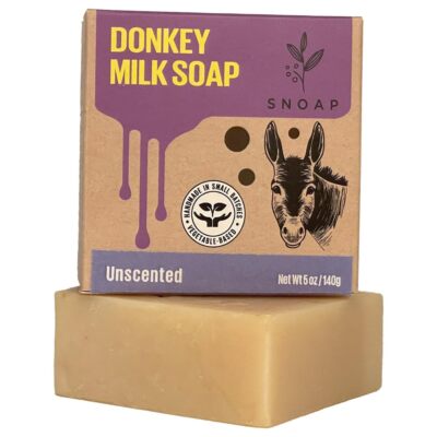 Unscented Soap Bar for Body & Face - Made with Donkey Milk, Natural and Organic 