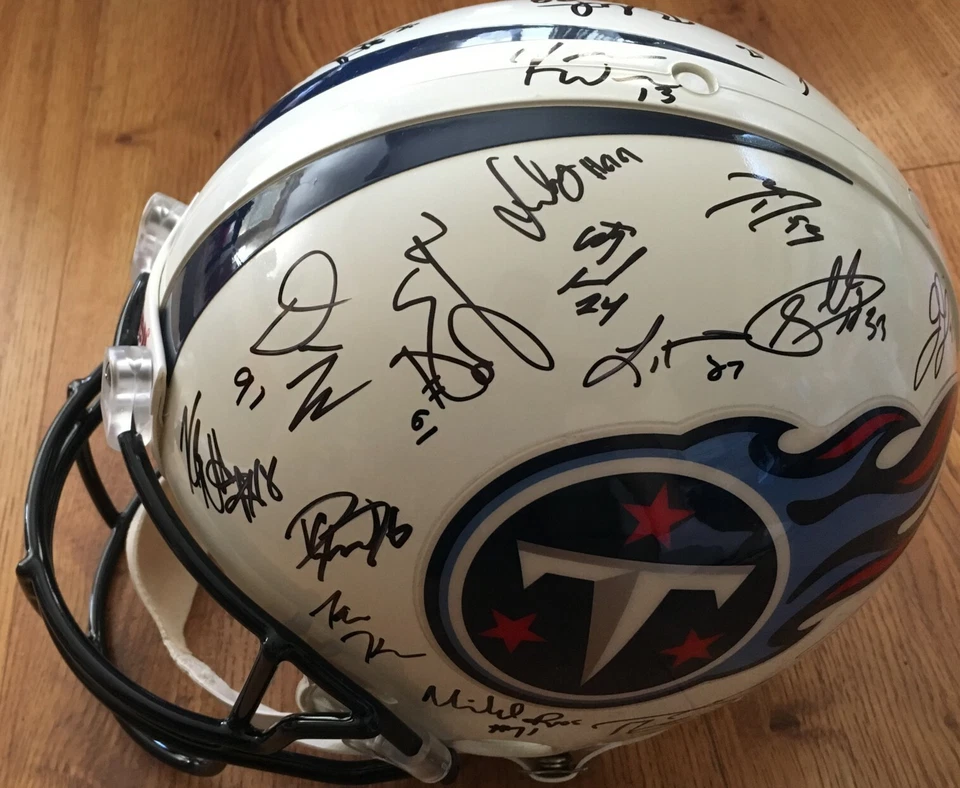 2012 Titans team signed FS Pro Line game helmet Chris Johnson Bruce Matthews JSA - Image 2 of 2