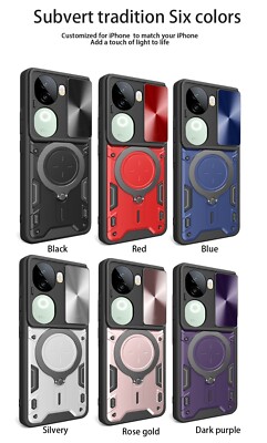 For vivo iQOO Z9s / V40e /X200 Pro / 200 Slide Camera Armor Back Ring stand Case