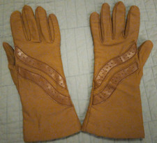 Vintage Women's One Size Notice Tan Lined Driving Gloves