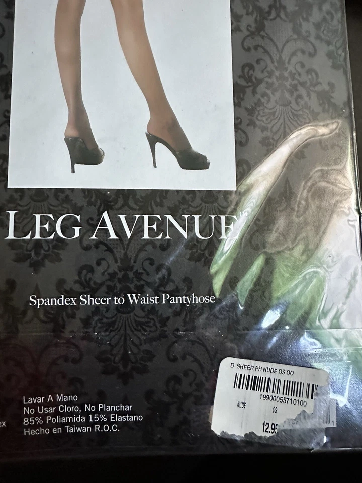 Pantimedias, transparentes a la cintura, desnudas, medias de nylon regular para mujer, Leg Avenue Foto 4 de 4