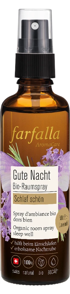Farfalla Gute Nacht Schlaf schön Kissenspray Raumspray 75ml vegan bio