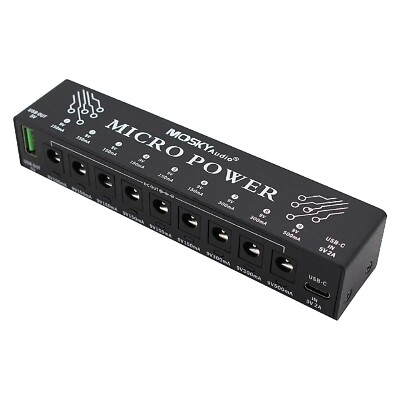 Mosky Micro Power 9 DC Outputs +1 USB Output Effect Pedal Power 9V