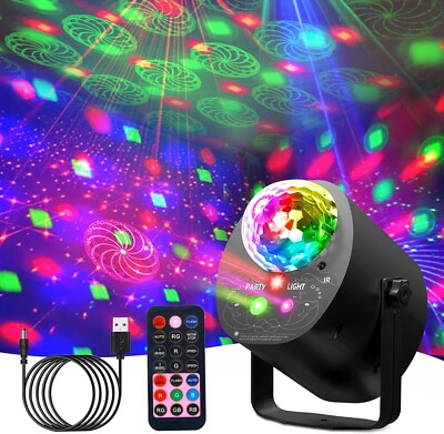 Disco Lichter Party Lichter, 3 in 1 Discokugel Lichter 32 Muster + Fernbedienung