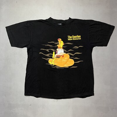 The Beatles イエロー 90s Tシャツ XL Vintage 90s The Beatles Yellow Submarine 2 Sided Band T Shirt