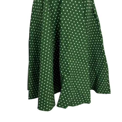 Unique Vintage Dress Women Small 4 Green White Polka Dot 1950s Pinup Retro - Picture 6 of 11