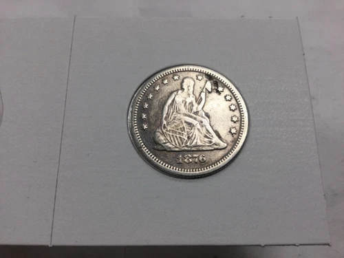 1876CC Seated Liberty Quarter very fine