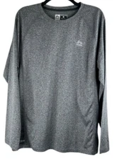 RBX Men's Crew Neck Shirt Long Sleeve Tee Top Gray Large Performance Activewear