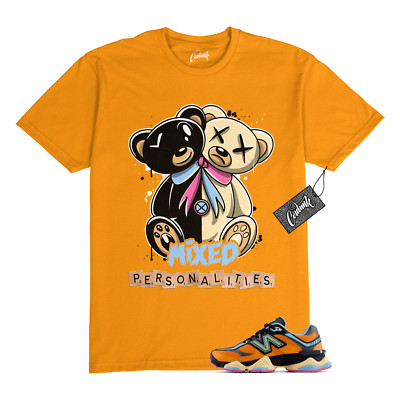 9060 Sun Glow Team Sky Blue Orange Black T Shirt to Match MIXED
