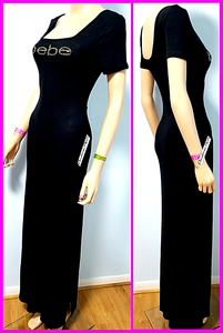 black ribbed maxi dress