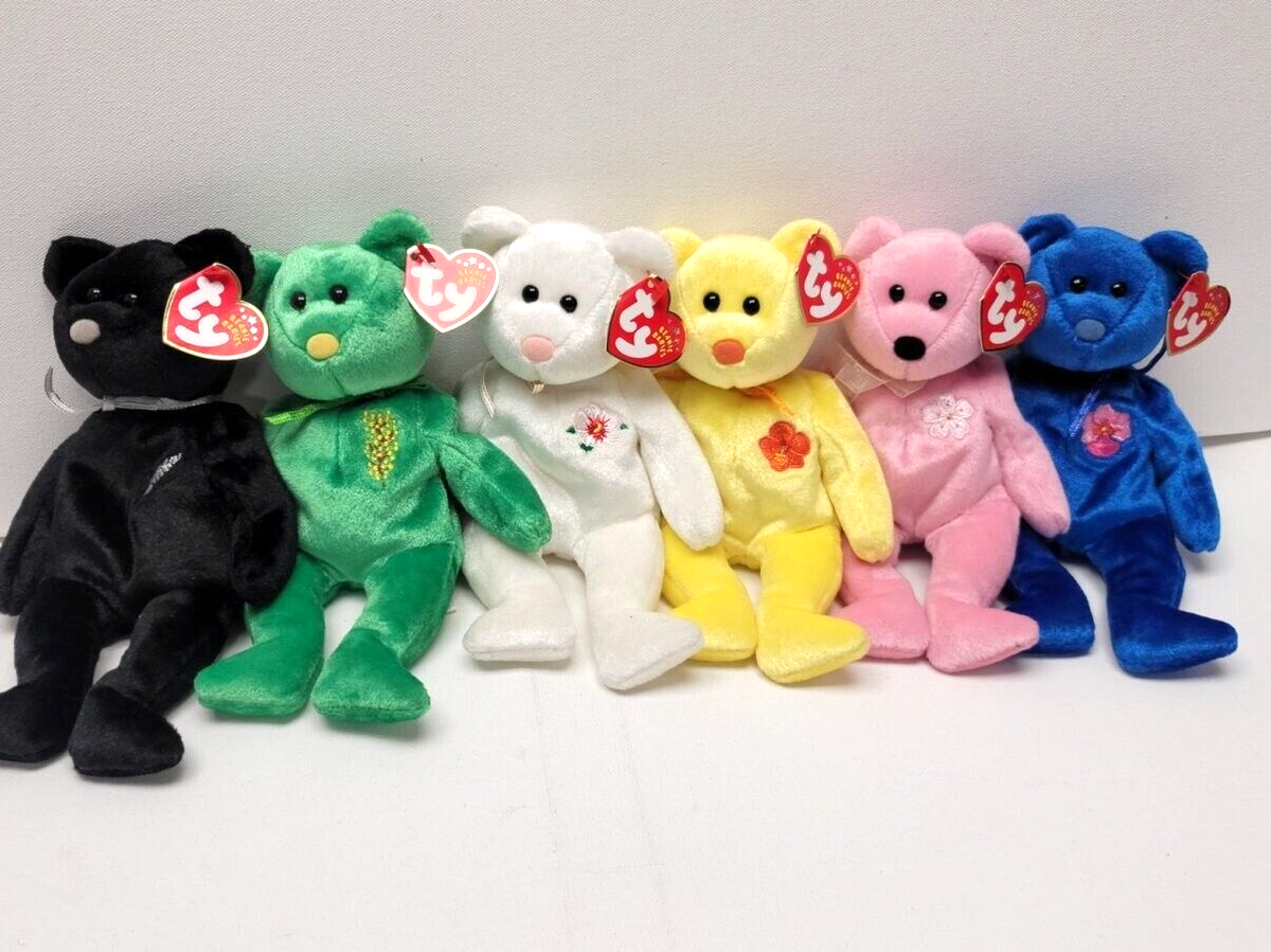 ty Beanie Babies ぬいぐるみ Ty Beanie Babies Set of 6 Asia Pacific 2002 Flower Bears 8.5