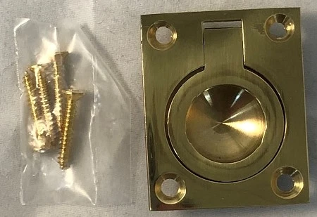 Латунная ручка для ящика/двери с кольцом заподлицо - Изображение 3 из 4