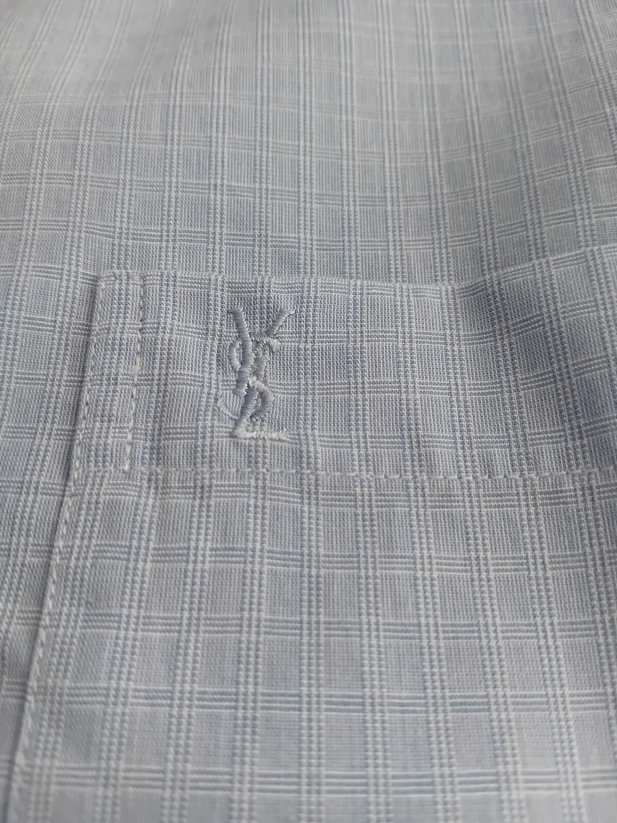 camicia uomo cotone yves saint laurent taglia 48 pollici 16 colletto elegante a quadri formale