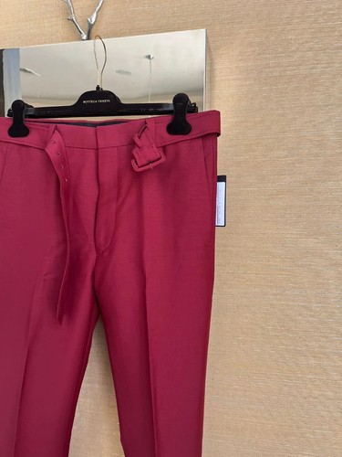 Prada , Summer Kid Mohair Belted Pants in Cherry BNWT 46 IT - Picture 7 of 20