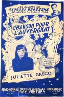 Musica Spartito - Song for Auvergne - Georges Brassens - 1954