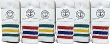 6 PK School Retro Striped Cotton Tube Socks Wholesale Sport Socks Kids 4-6