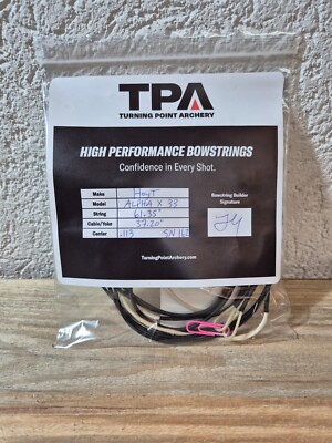 TPA Hoyt Alpha X 33 Custom Bow String and Cables. Natural w/Black Serving 452x 