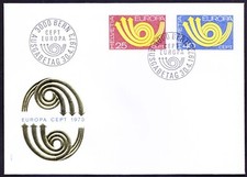 Switzerland 1973 FDC, Europa  C.E.P.T. Stylized Post Horn