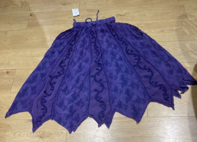 70er/80er Jahre Vintage indisch lila Rock, 13,5'' über Taille, ungedehnt