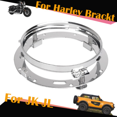7'' Inch LED Headlight Mounting Ring Bracket For Harley Motorcycle Trim Holder