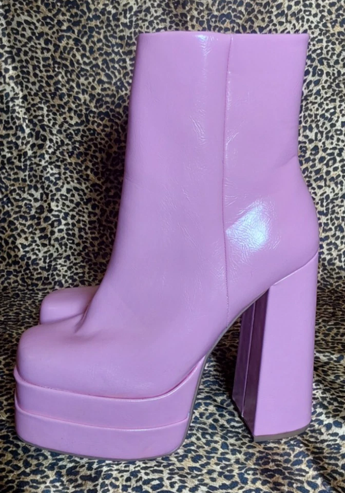 Botas de plataforma rosa soda para mujer talla 8,5 nuevas con cremallera Foto 2 de 4