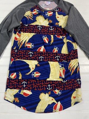 LuLaRoe Randy T Shirt Women s Size XS Eagle Nautical Americana Election