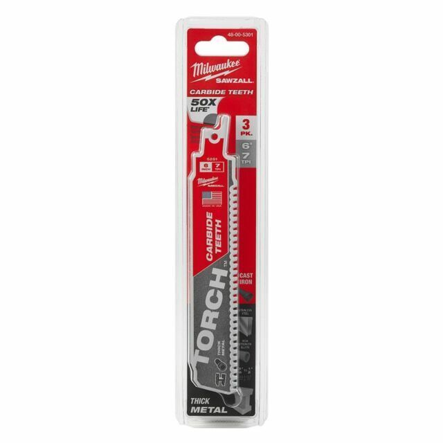 Milwaukee 6” 3 pack Thick metal Blades