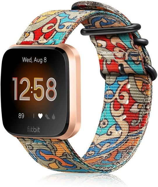 for Fitbit Versa Bands Soft Woven Nylon Sport Wristbands Men Women Lightweight R for sale online